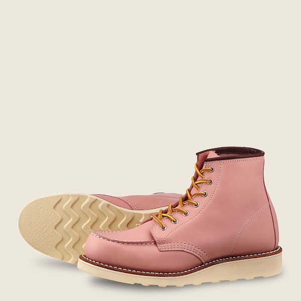 Red Wing Heritage Bot Bayan - 6-Inch Classic Moc - Short Boundary Deri - Pembe - 60CUZEGPF